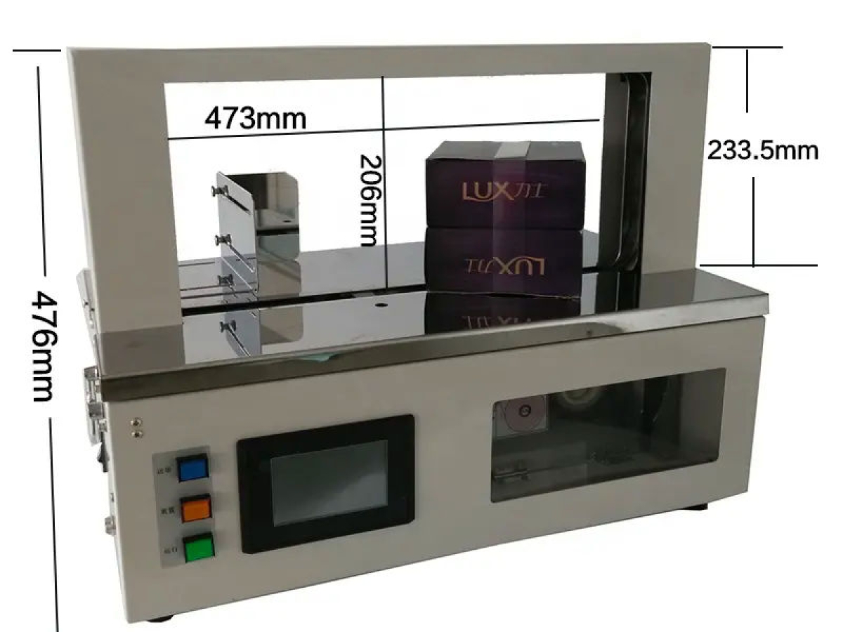 The basic dimensions of the 460 mm Benchtop Banding Machine